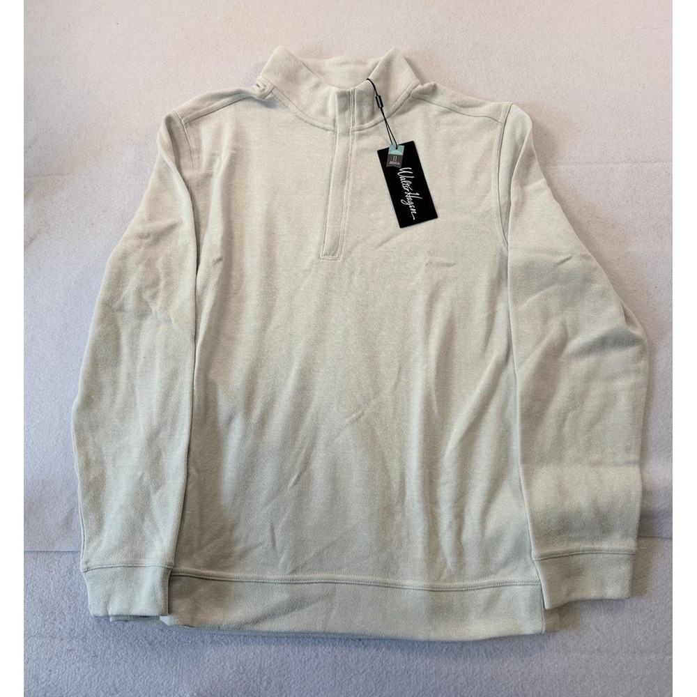 Walter Hagen Midweight 1/4 Zip Pullover Shirt Light Gray Mens Small Golf NWT